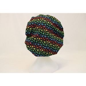 Rainbow Paw Prints Bouffant Surgical Dental Scrub Cap Chemo Hat